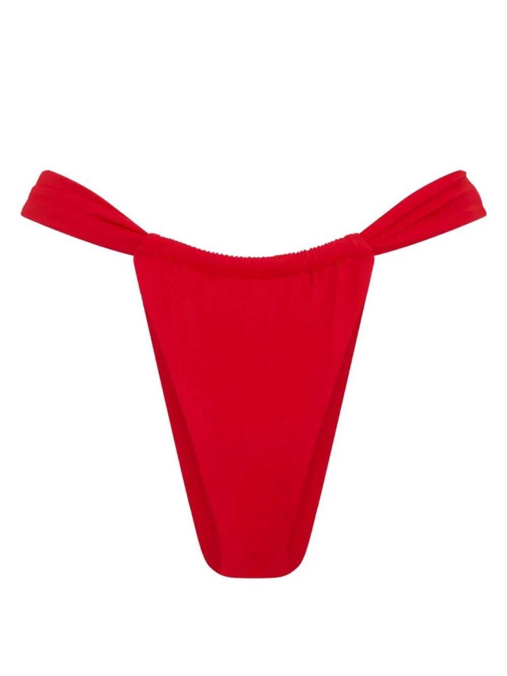 Farfetch Red high cut bikini ruched waist Women's Sz M